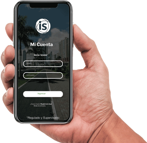 imagen de telefono con applicaion de internacional de seguros